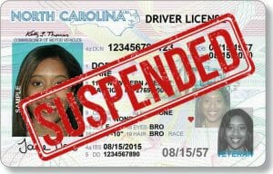 why is my license suspended nc